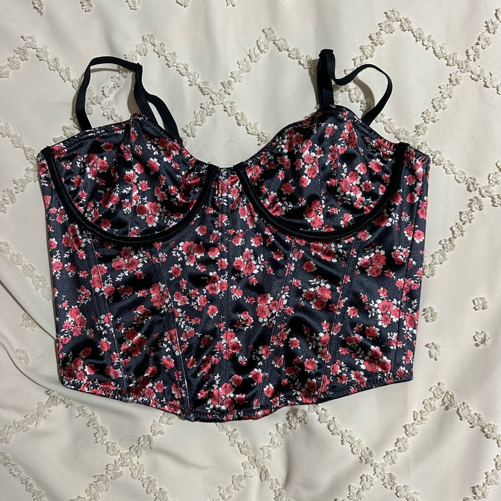 Forever 21 Floral Bustier Top